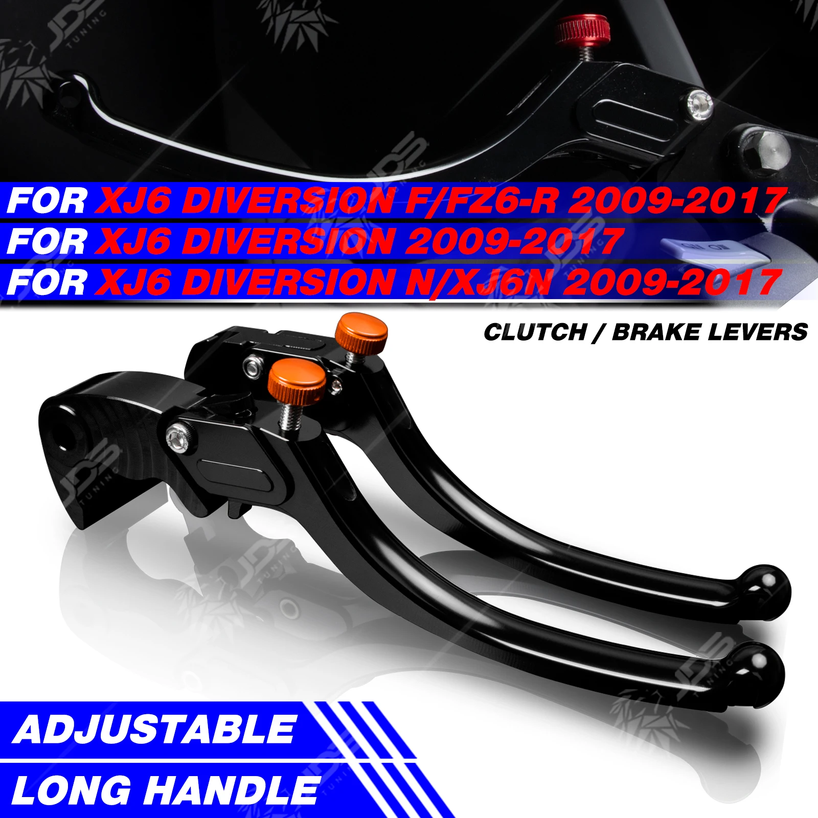 

JDSTUNING Для Yamaha XJ6 DIVERSION/F/N/XJ6F/XJ6N/FZ6R 2009-2017: Комплект бесступенчатых рычагов сцепления и тормоза с удлиненной ручкой, запчасти