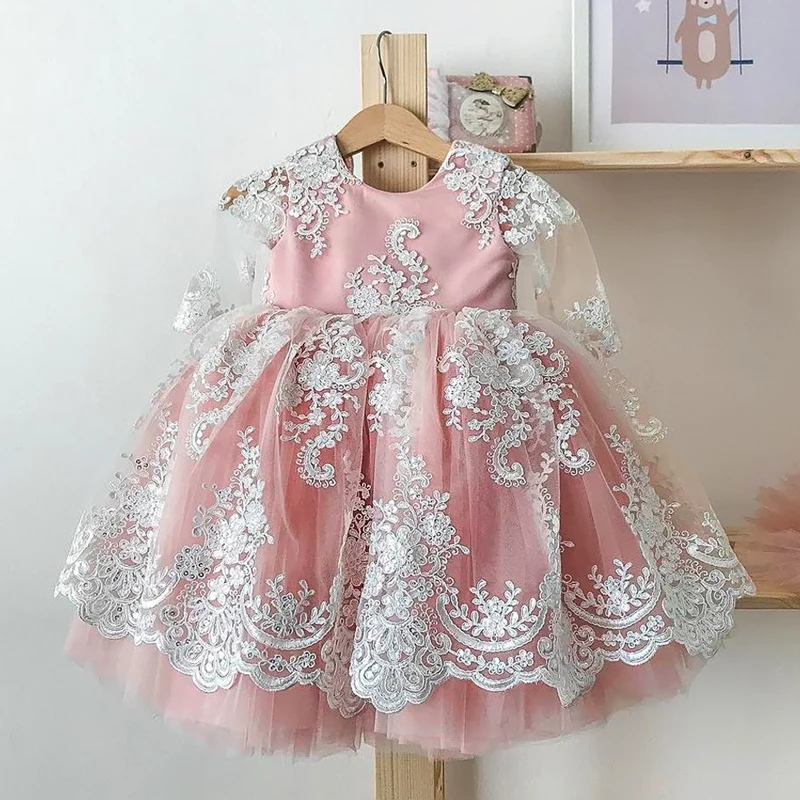 12M Baby Girl 1 Year Birthday Dress Newborn Christening Gown Infant Girls Dress Toddler Baptism Dresses Little Baby Vestidos