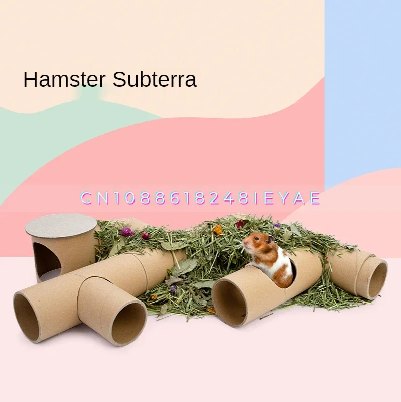 Underground Hamster Tunnel Paper Tube Hamsters Toy Rat Accessories Small Animal Cage Landscaping Dwarf Mouse Hideout