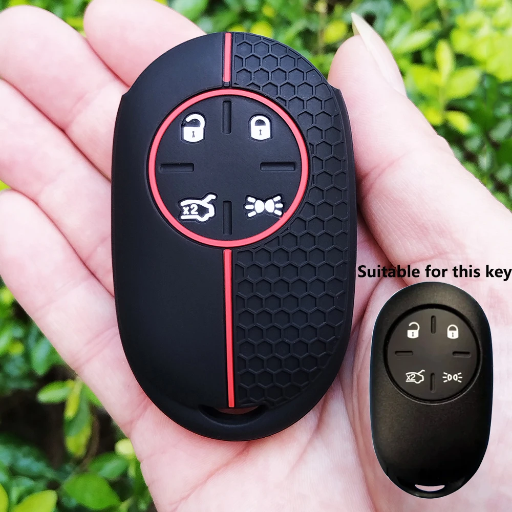 For Fiat 500 500E 2023 Car Remote Key Case Superior Quality Silicone Chain Key Cover Holder 4 Buttons protecor Shell Fob