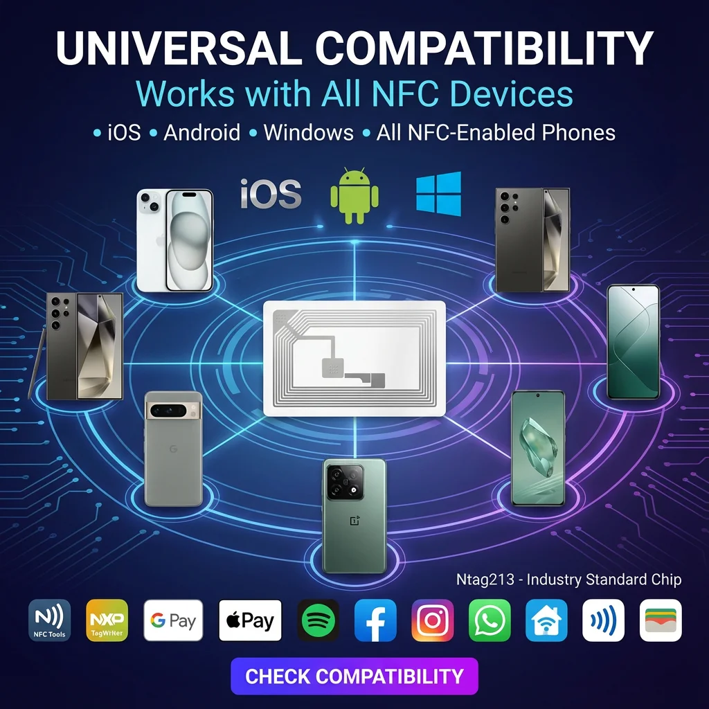 40*25 MM NFC Chip NTAG213 Sticker Natte Inlay 13.56 MHz Label Tag 213 Anti-namaak Label Elektronisch Label