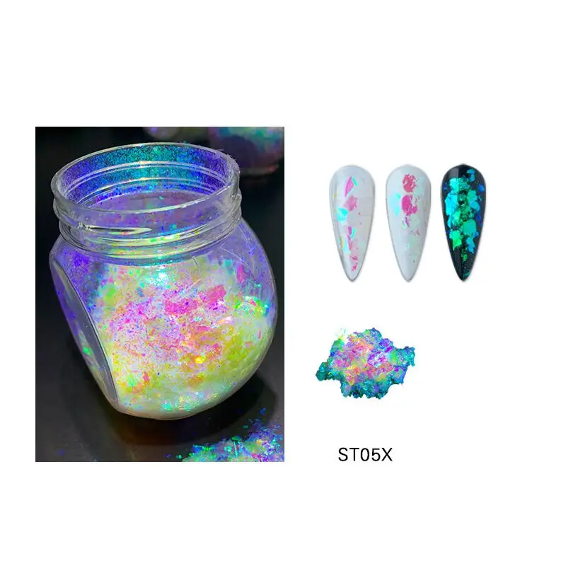 1g blanc paillettes irisé translucide flocon Pigment opale Transparent Aurora caméléon flocons Pigment poudre
