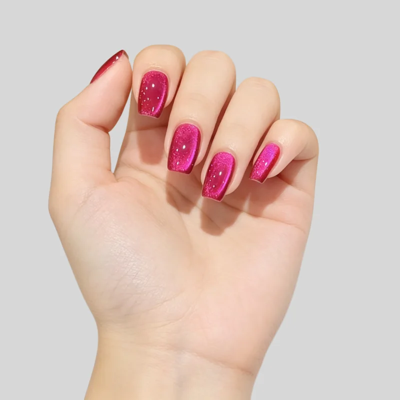 30Pcs False Nails Solid-Color Cat-Eye Design Perfect for Everyday Wear These High-quality Press-on Nails Are Versatile