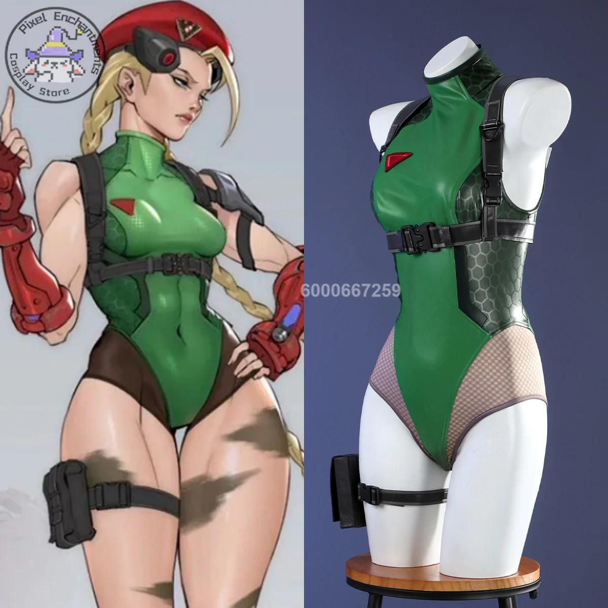 

Hot Game Cosplay Costume Anime Cammy White Role Playing Sexy Leather Green Jumpsuit for Women Comic Con Halloween Party Suits