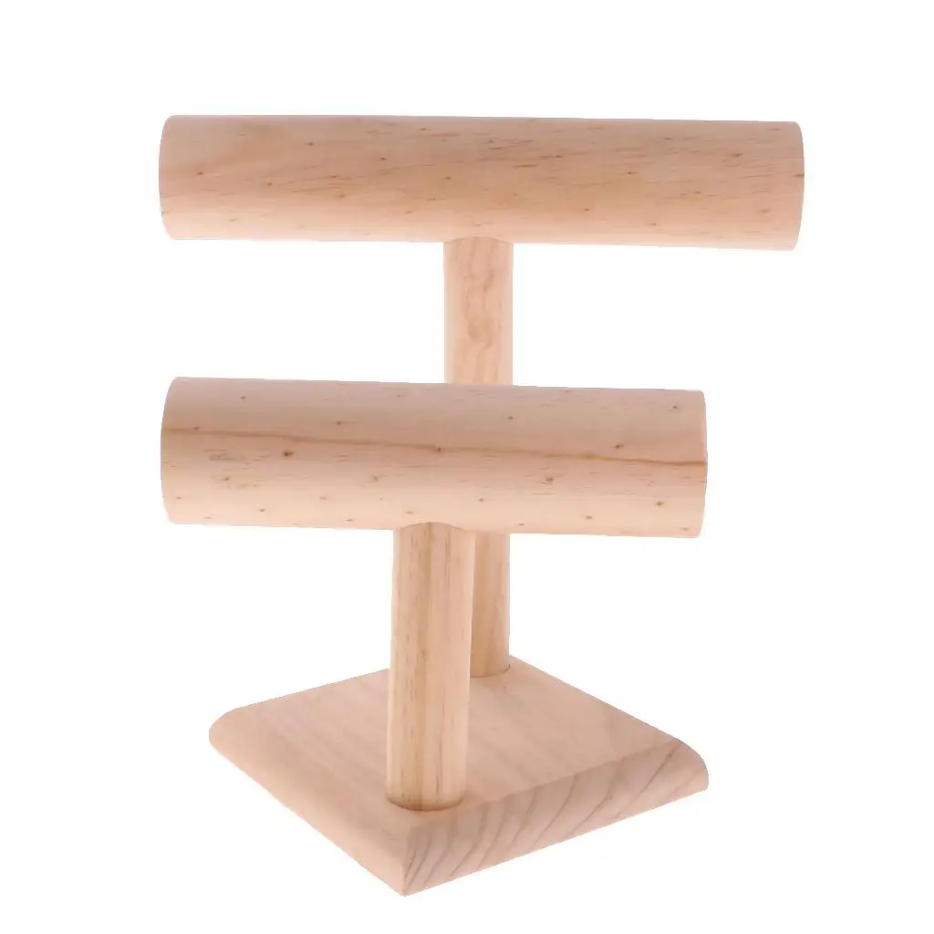Wooden Jewelry Display Stand for Handmade Craft Bracelet Necklace Organizer Jewelry Showcase Tray