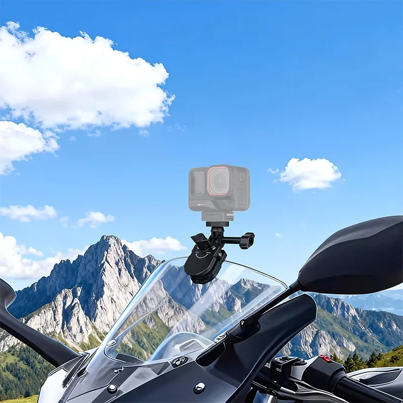 Aluminiowy uchwyt/mocowanie do szyby motocyklowej z klipsem do GoPro 13, Insta360 Ace Pro 2, DJI Osmo Nano/Action 5Pro/4/3 - akcesoria — zdjęcie produktu 3
