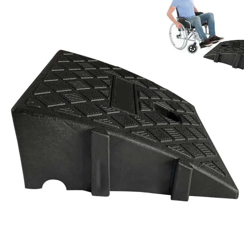 Car Curb Ramp Heavy Duty PVC Curb Ramp Portable Lightweight Threshold Ramp for Driveway Sidewalks Motorcycle Car Accessories