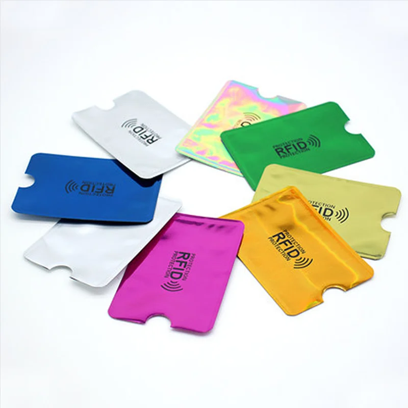 5Pcs Anti-Theft Card Holder Aluminum Foil RFID Case Anti-degaussing Card Holder Protection Bank Card Set Shielding Bag NFC