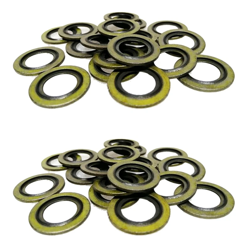 40PCS Engine Oil Drain Plug Gasket 016393/016454 For Peugeot Citroen,Toyota,Renault,Fiat,Iveco,Nissan,Opel,Volvo,Mini