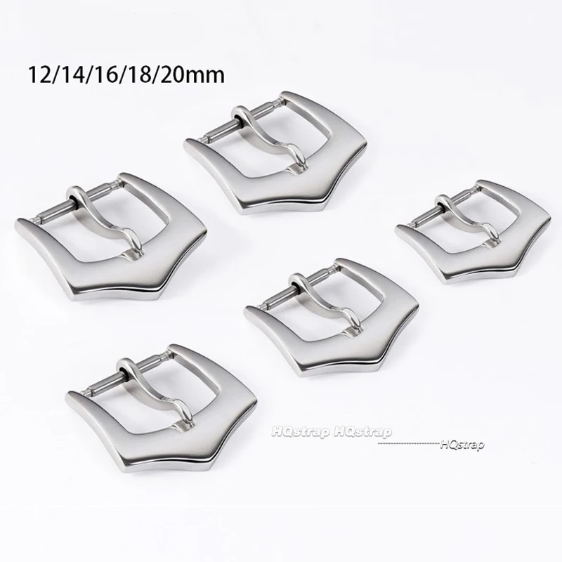 Metal Watch Buckle 12 14 16 18 20mm Solid Stainless Steel Triangle Clasp for Rubber Nylon Leather Band Universal Polished Clasps