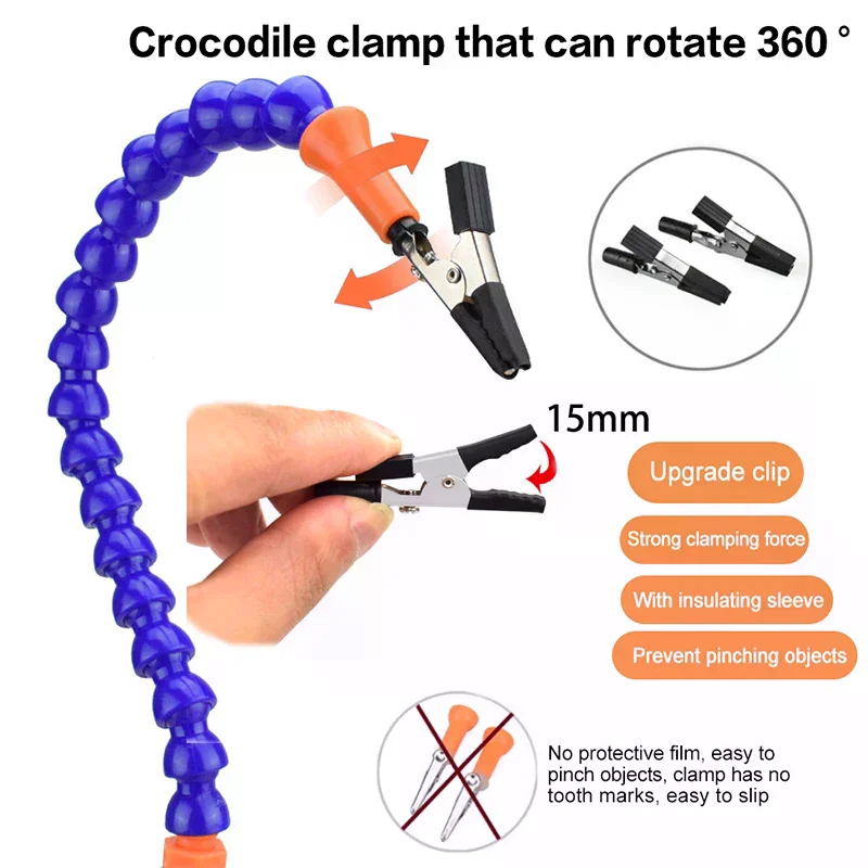 Welder Workshop Third Hand Soldering Table Clip Tool, Flexible Arm, PCB Stand Holder
