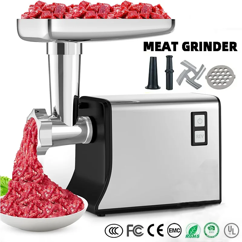 Meat Grinder Electric multifunctional household Stainless Steel automatic enema cutting machine Sausage Maker Kibbe Kit