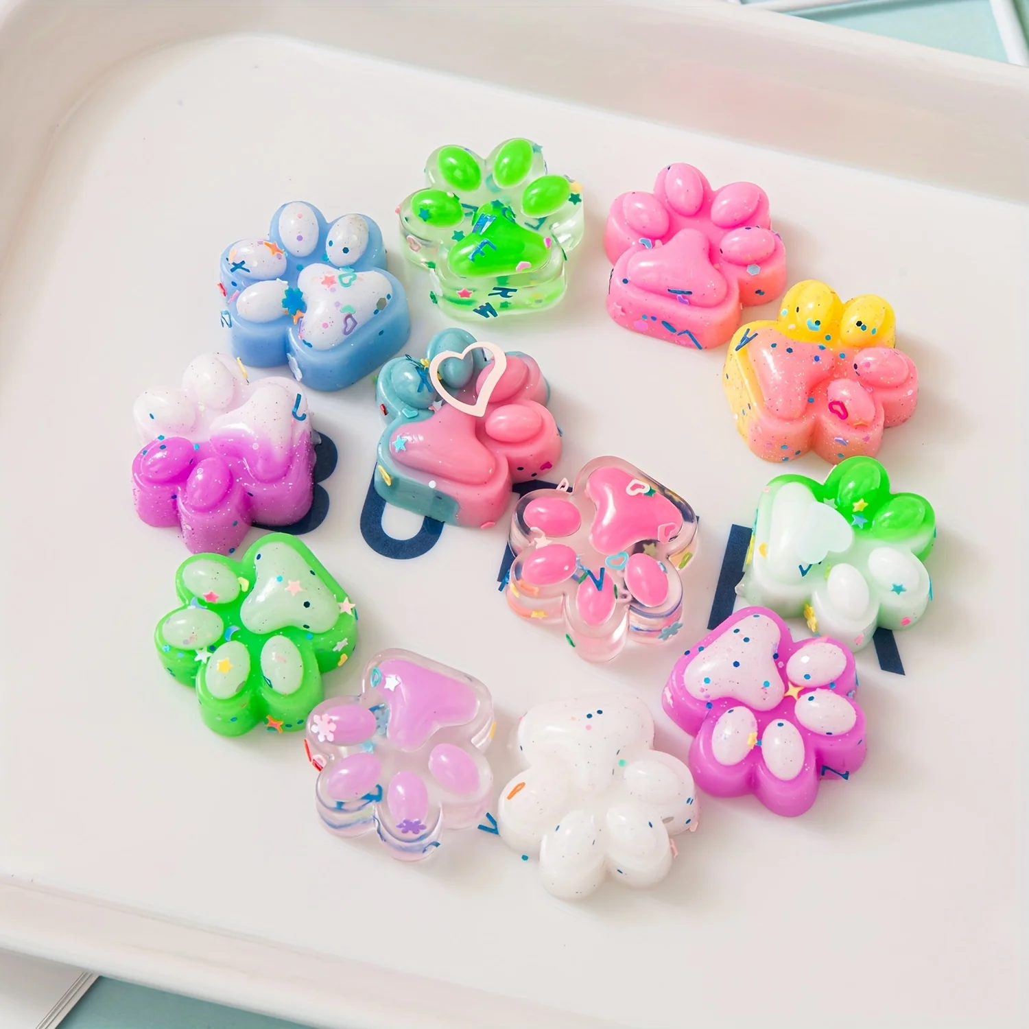 12pcs Mini Cute Cat Claw Plush Pinch Fun, Colorful, Halloween/Christmas Party Pack Fillers