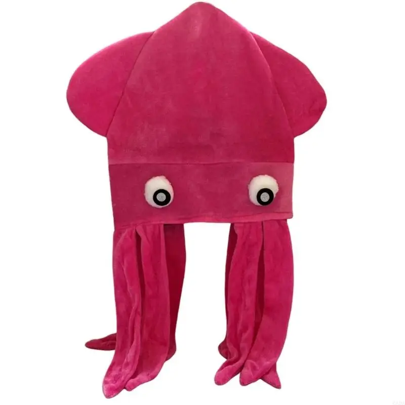 Multipurpose Squid Hat For Adult And Children Funny Headcover Hat With Soft Fabric Cuttlefish Hat Costume Accessories 6XDA