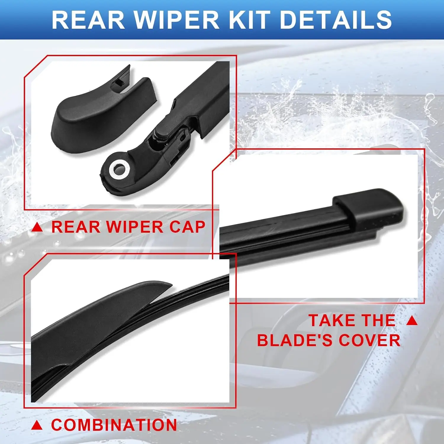 شفرة ممسحة زجاج أمامي لمجموعة الذراع الخلفية فورد إكسبيديشن لينكولن نافيجيتور 2009-2016 9L1Z17526A #6