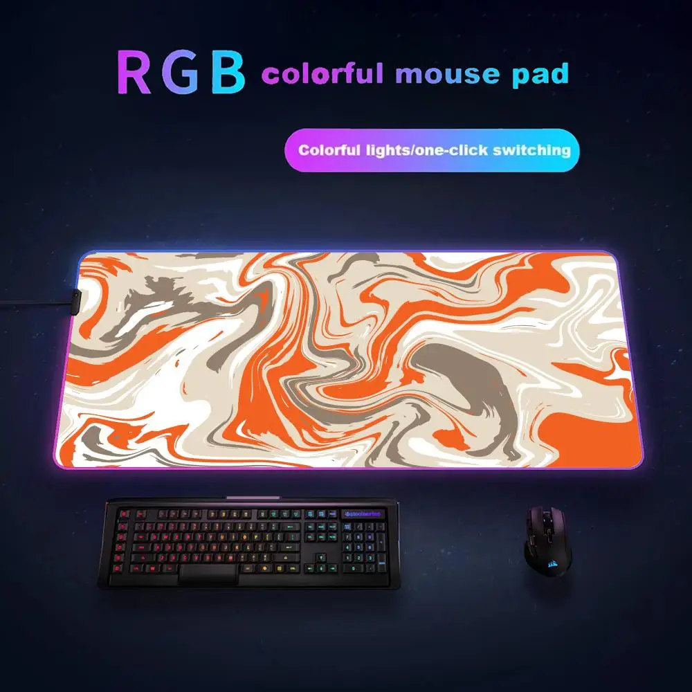 

Strata Liquid XXL RGB Gaming Mouse Pad Desk Mat HD Gamer Accessories Large LED Light Mousepads PC Computer Carpet with Backlit