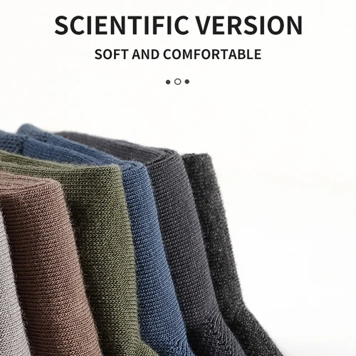Imagen 2 del producto MiiOW 5 pares de calcetines largos 100% de algodón para hombre, calcetines largos antibacterianos de piel, medias deportivas transpirables, calcetines informales de negocios para hombre