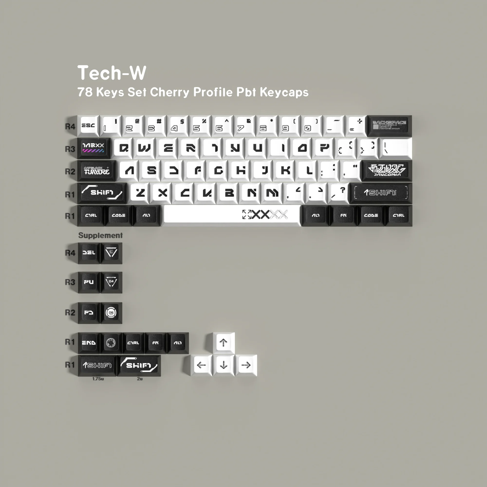 Eva 01 02 Cherry Keycaps Boog Zwart Wit Pbt Materiaal Key Caps Voor Mechanisch Toetsenbord 78 Toetsen Set Voor Wooting Hi75 A68
