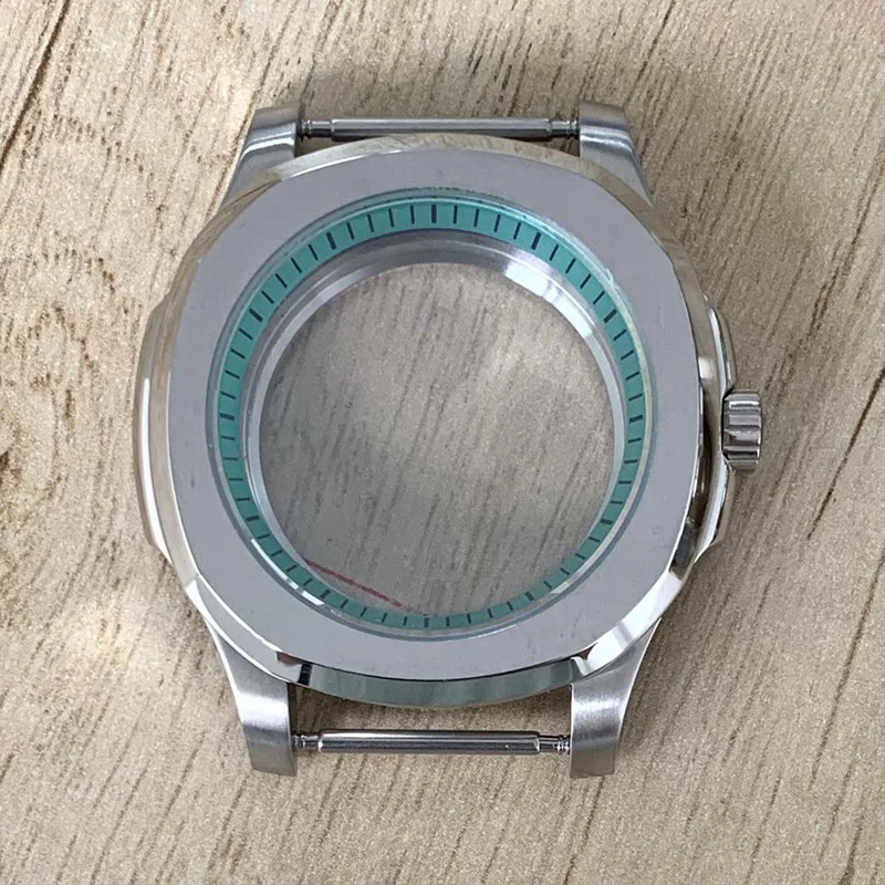 Nautilus Square 40MM cassa dell'orologio in acciaio inossidabile vite corona vetro zaffiro adatto per NH35 36 4R 7S parti di riparazione dell'orologio da polso