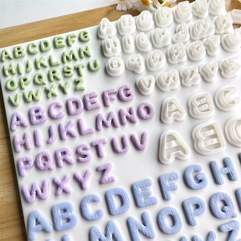 26Pcs Large Alphabet Cookie Cutters DIY Handmade Letter Mold A-Z Letter Biscuit Fondant Cake Decoration Tools Pastry Cake Stamp