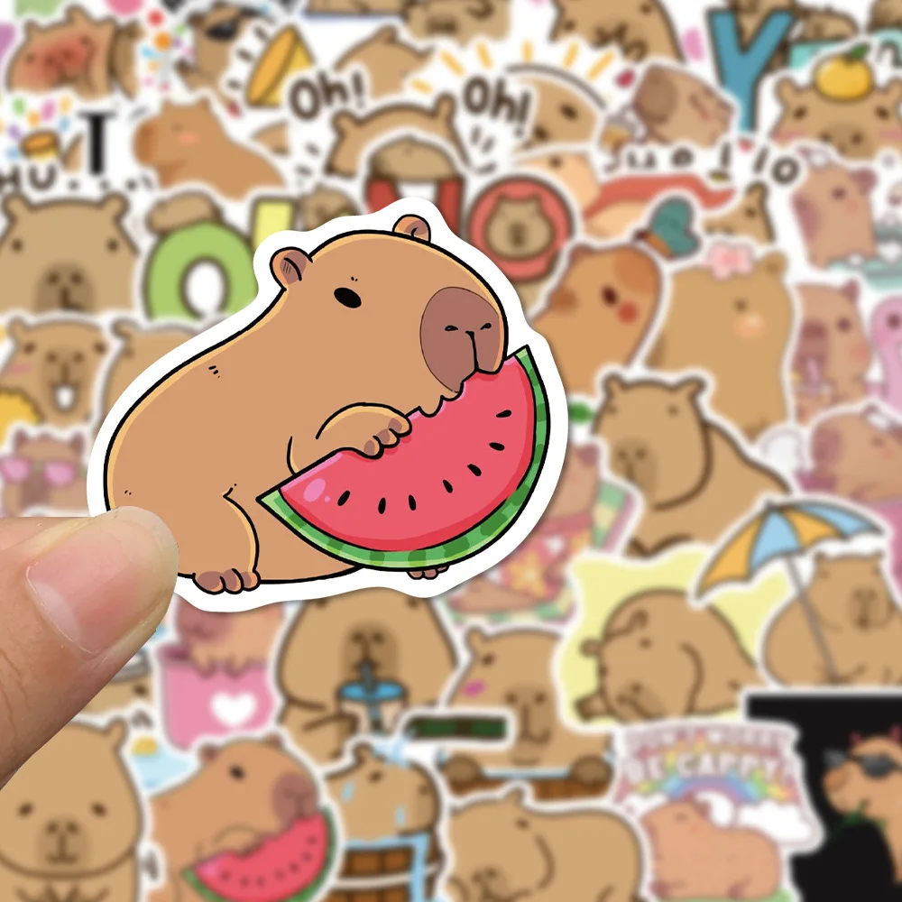 50PCS Cartoon Nette Capybara PVC Graffiti Aufkleber Sammelalbum Laptop Telefon Gepäck Tagebuch Wasserdichte Aufkleber Spielzeug