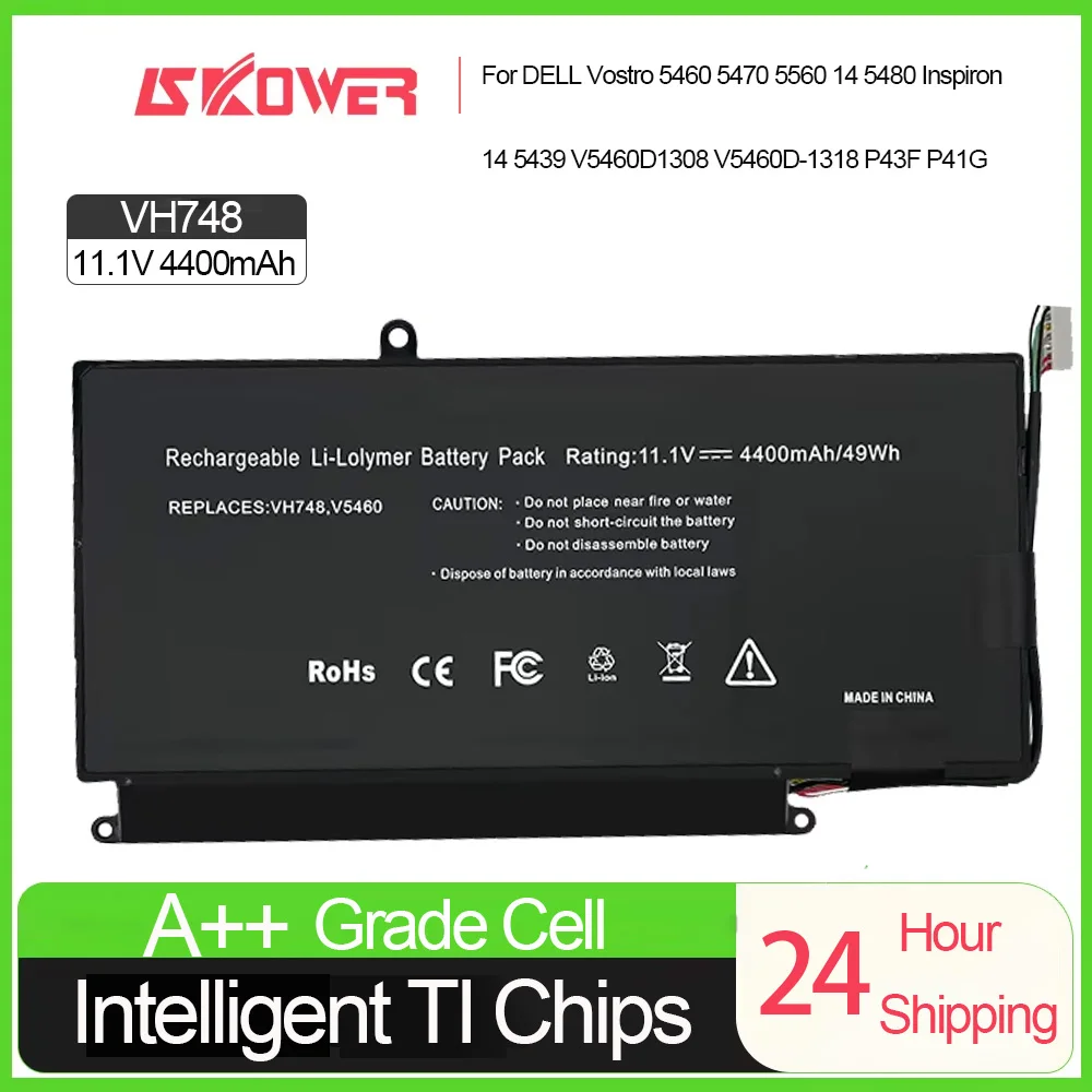 

SKOWER VH748 аккумулятор для DELL Vostro 5460 5470 5560 14 5480 Inspiron 14 5439 V5460D1308 V5460D-1318 P43F P41G