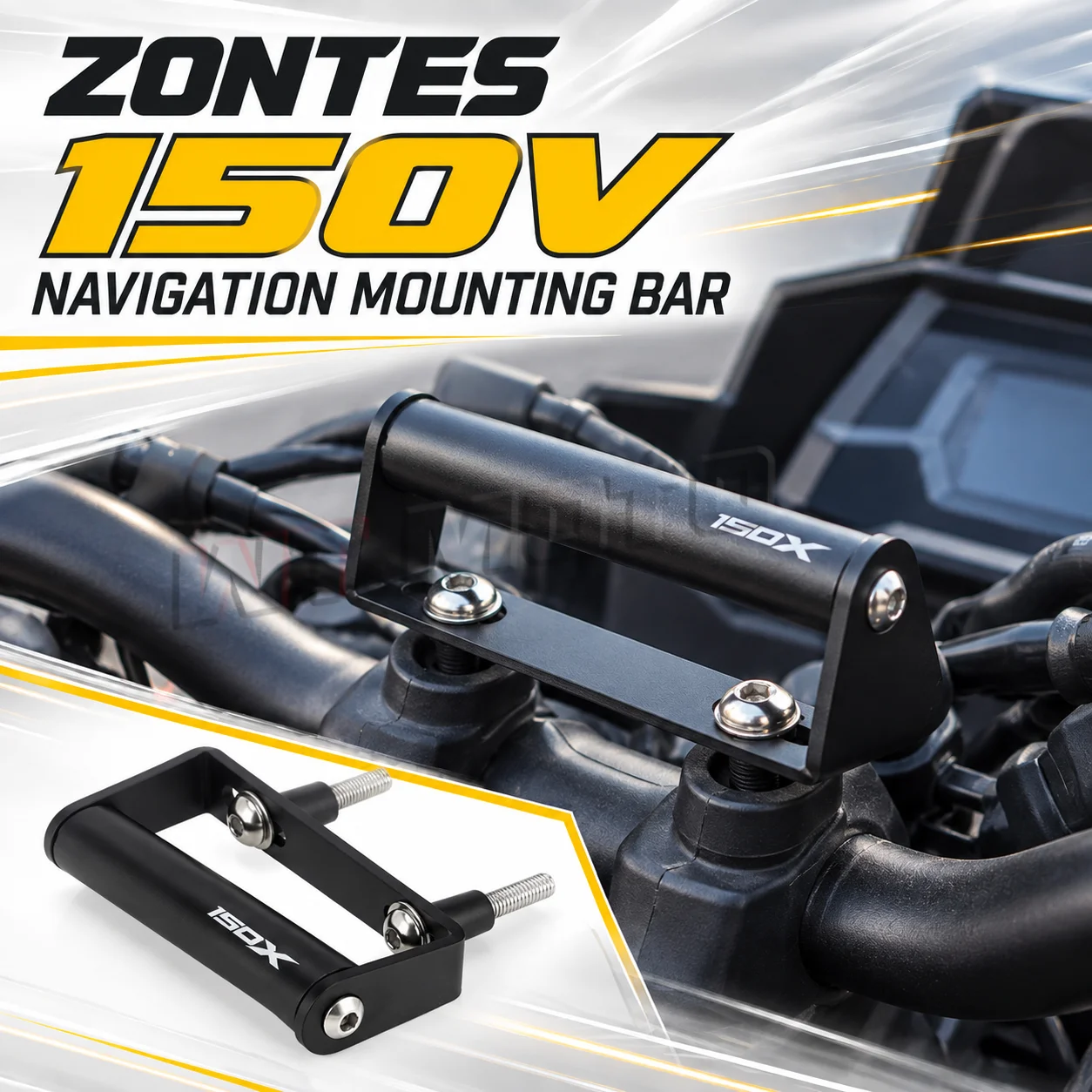 ZONTES 175V 150V 150X 125X 125V Motorcycle Modified Handlebar Extension Cross Bar, Mobile Phone & Navigator Mount Bracket
