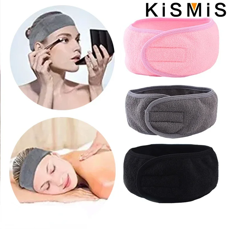 

1pc Magic Tape Adjustable Wide Hairband Yoga Spa Bath Shower Makeup Wash Face Cosmetic Headband for Ladies Make Up Hair Band