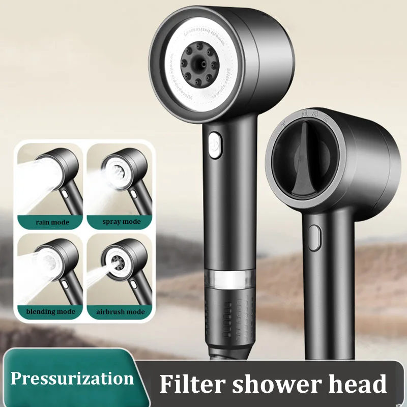 Pressurized Filter Shower Head 4 Modes High Quality Super Strong Household Shower Head Purification Filter Shower Head