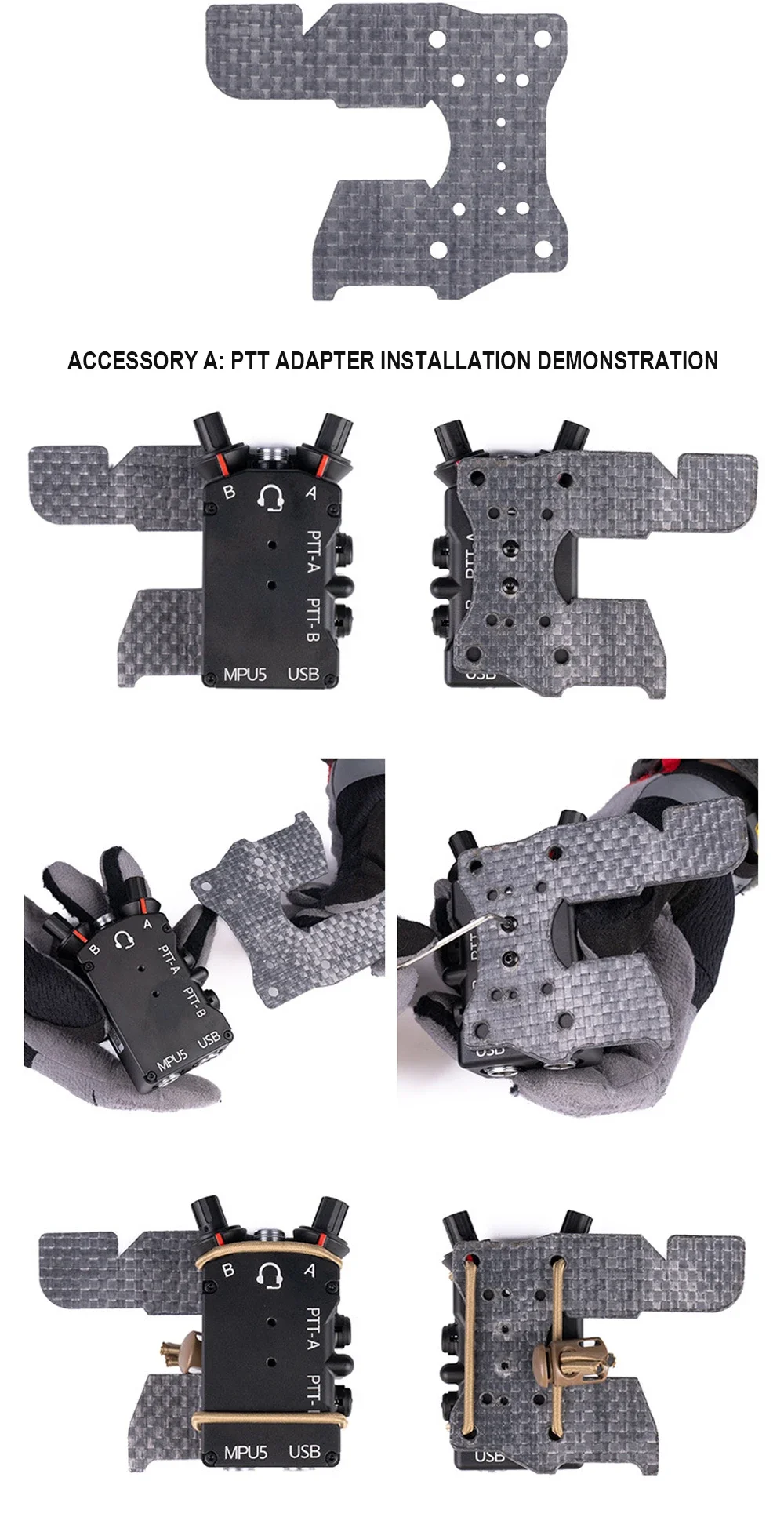 Taktisches PTT-Wing-Kit – PTT-Adapterhalterung für FCPC V5 Style Plattenträger, MOLLE-Weste & Chest Rig Trainingszubehör – Detail 5