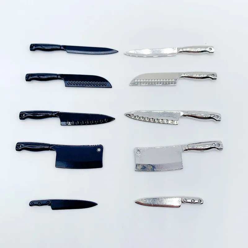 Five-piece Set Cutters Hardware Kitchenware Dollhouse Miniature Items Fruit Knife Mini Stuff Dolls House Accessories Kitchen Toy