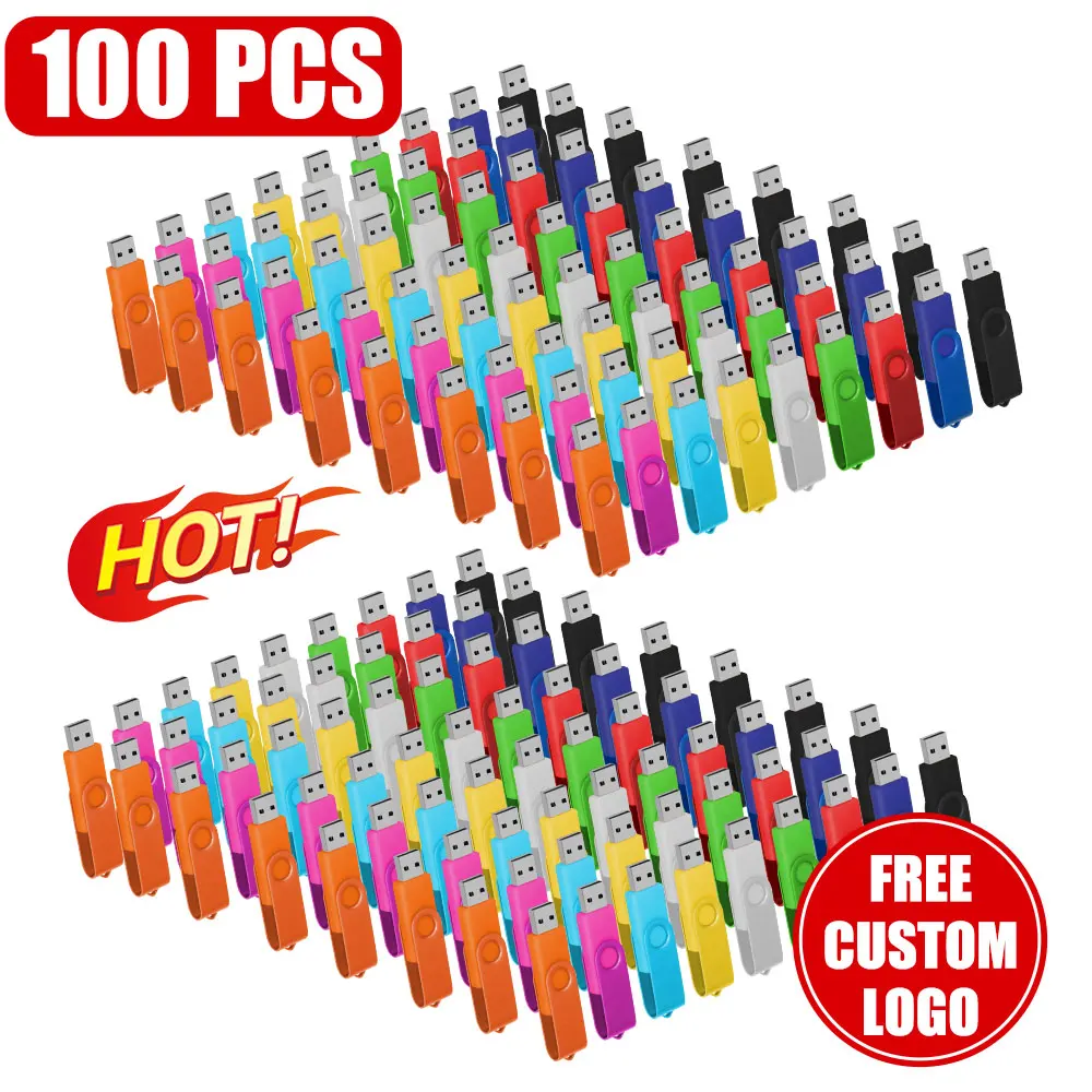 100pcs Wholesale Price Metal Usb 2.0 Flash Drive 4GB 8GB Usb Pendrive 64GB Memory Stick Gifts Waterproof U-disk Free custom Logo