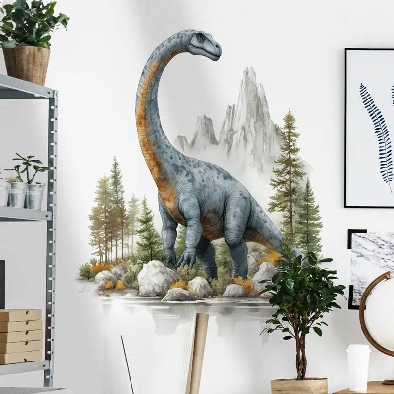 Dinosaur Vinyl Tile Child Wall Stickers For Kids Room Decor Wall Decor Adhesive Wallpaper Furniture Sticker Bathroom Decoration