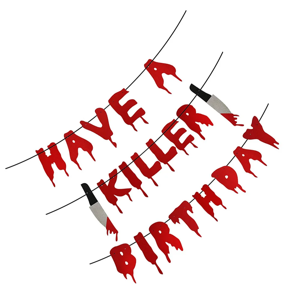 

Halloween Horror Party Decoration Have a Killer Birthday Banner Pendant Themed Ornaments Red Decor Party Supplies for Halloween