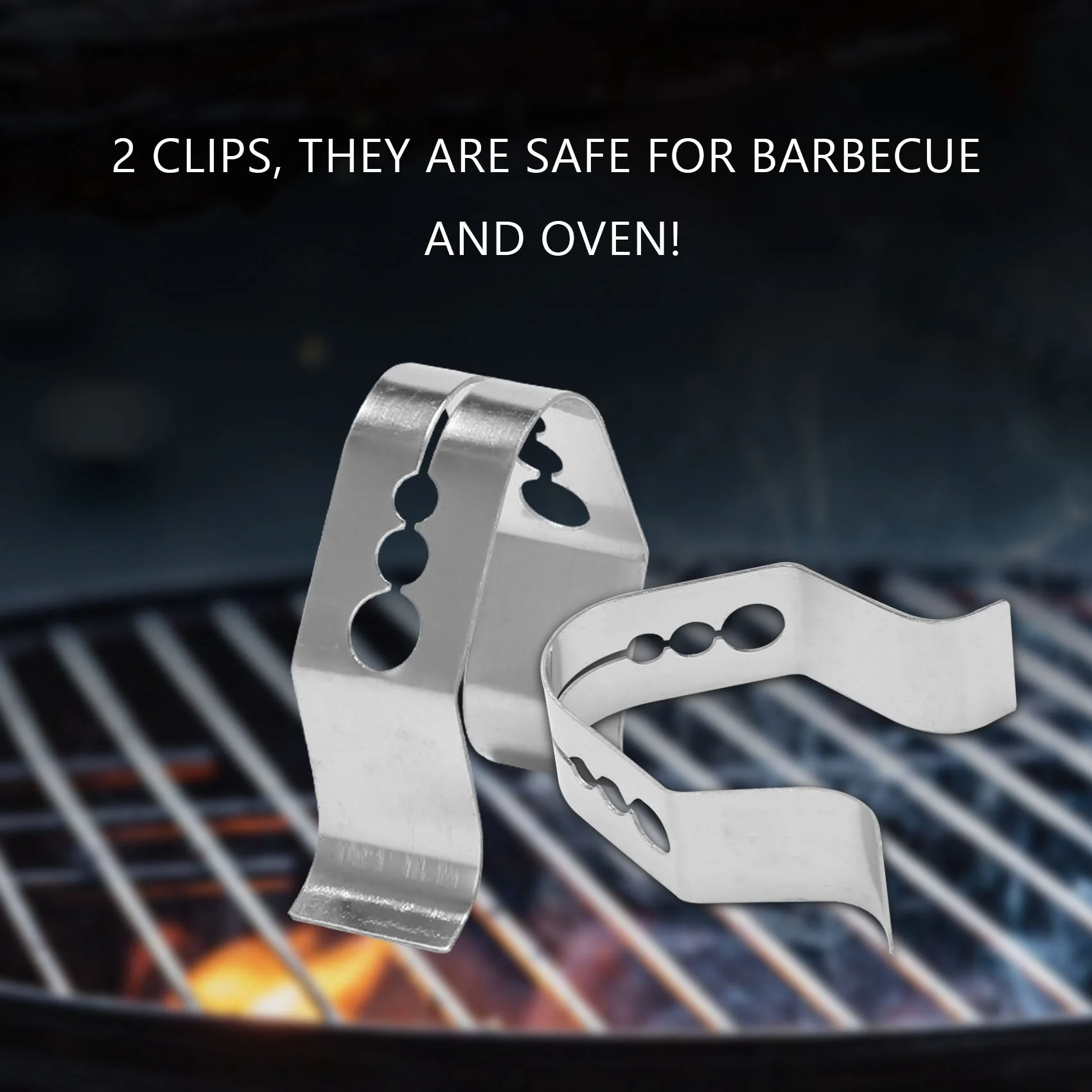 ABFKL Universal A Style Meat Thermometer Probe Clip Holder Ambient Temperature Readings BBQ Smoker Oven Grill,Set of 2