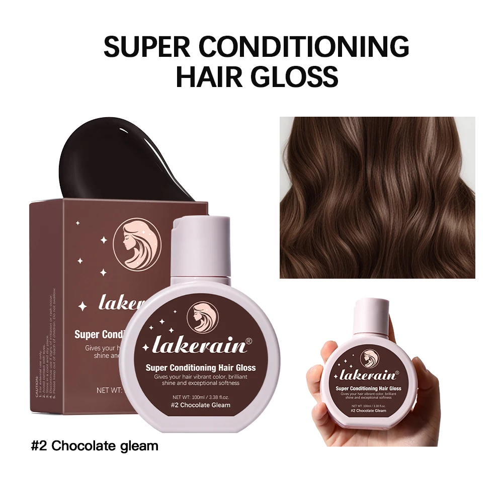 Hair Glaze Super Gloss Color Conditioning Gloss Rinse Semi-permanente haarglans die de kleur verbetert, voedt en herstelt Gemakkelijk