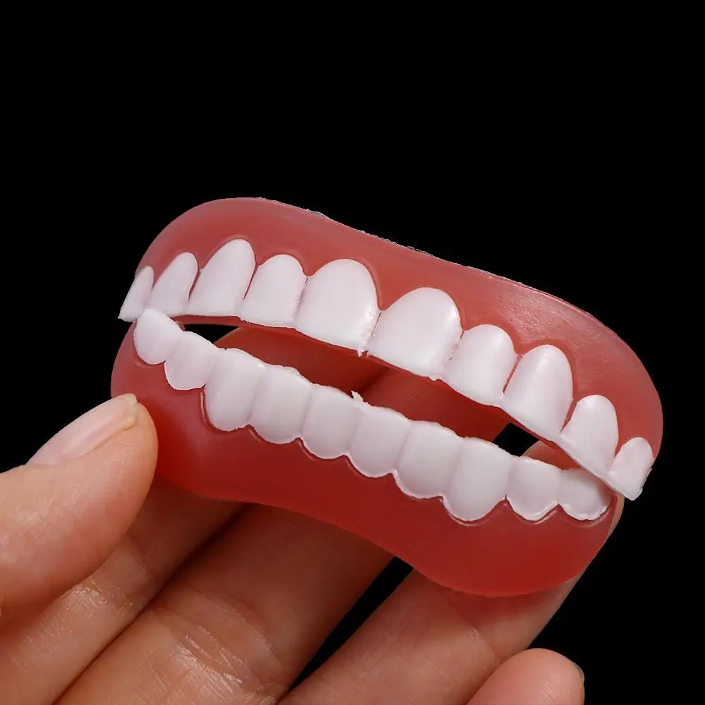 False Teeth Silicone Upper Lower Veneers Teeth Braces Dentures Paste Dentures Temporary Fake Tooth Fake Teeth Whitening Tool