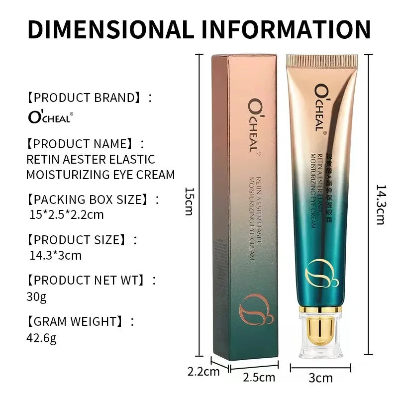 Retinol que desvanece líneas finas, antiojeras, elimina las bolsas de los ojos, crema reafirmante antiarrugas para los ojos antienvejecimiento