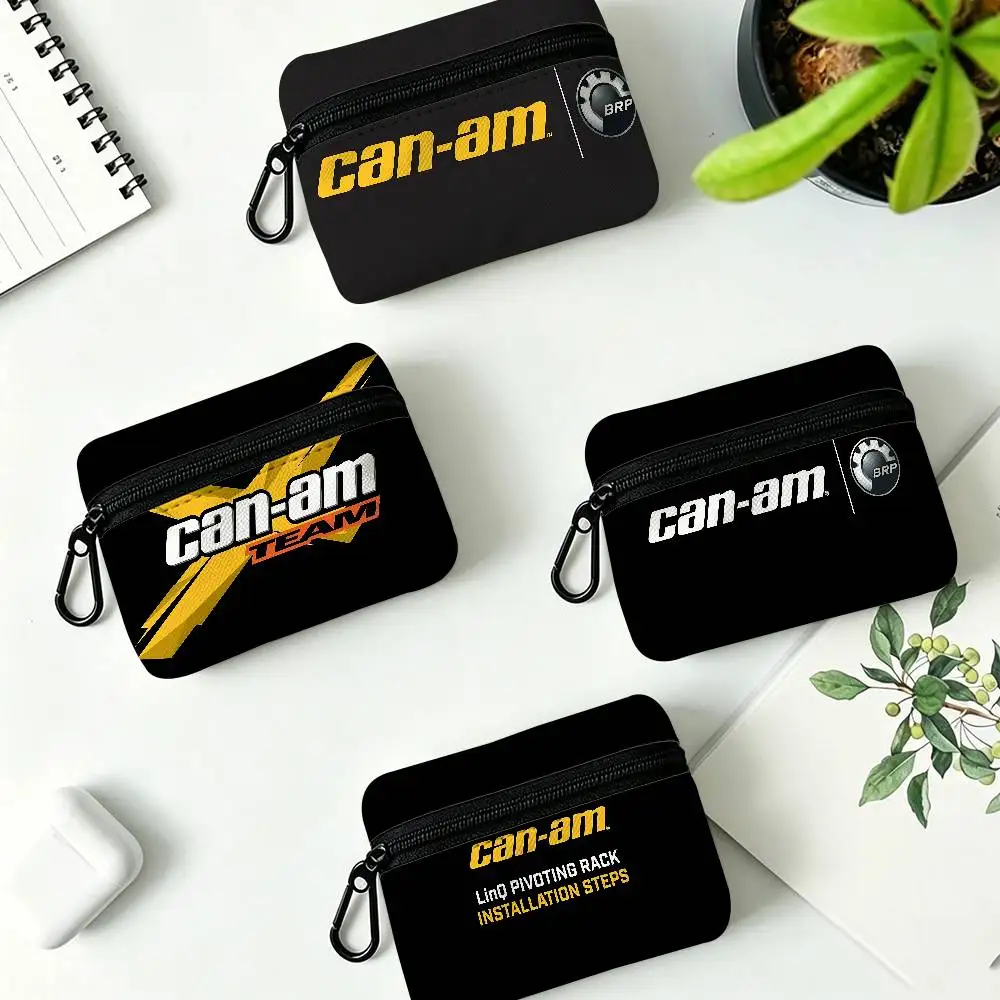 C-Can-AM Oxford Fabric Mini Coin Wallet Smooth Zipper Hanging Design Multi-use Small Storage Bag For Travel