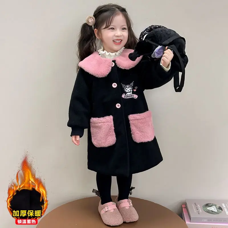 

Kawaii Kulomi Sanrio Children Lovely Cartoon Cotton Warm Jacket Comfortable Plush Cotton Coat Blouse Christmas Gifts for Kids