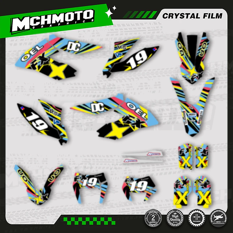 

MCHMFG Complete Graphics Background Decal Stickers For KTM Freeride 250 300 2012-2017 2018-2020 Number Name Custom