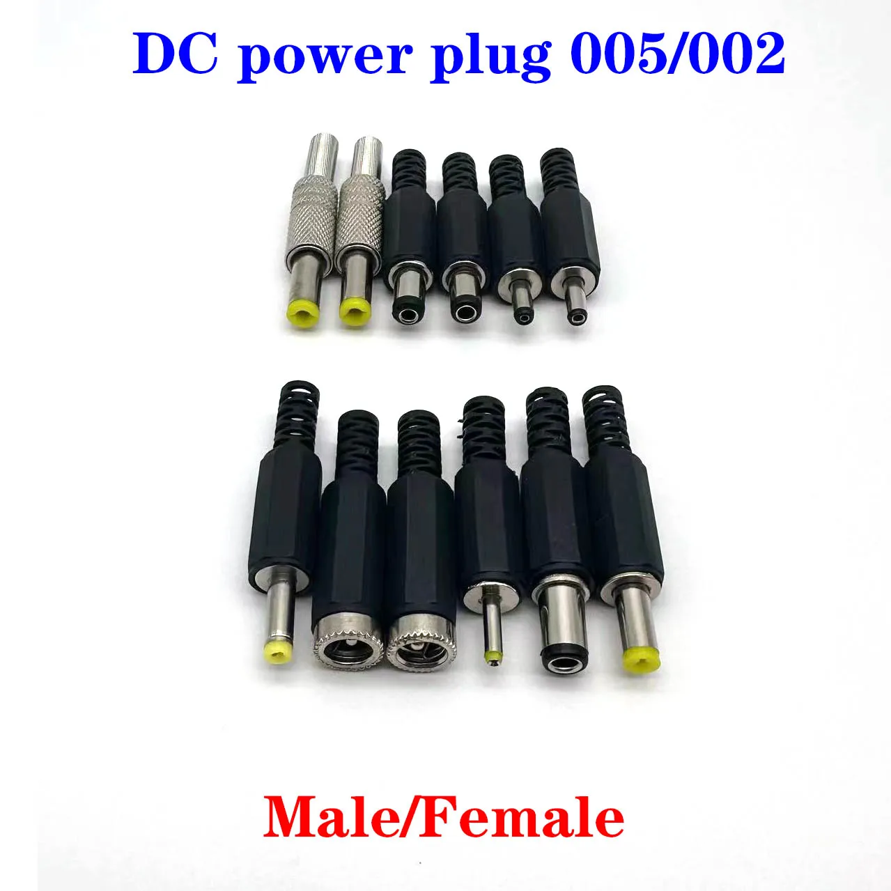 DC-002ชุดปลั๊กไฟตัวผู้และตัวเมีย5.5x2ที่1/2.5มม. ชุดเชื่อมต่ออะแดปเตอร์ตัวผู้และปลั๊กตัวเมียสำหรับโครงการ DIY