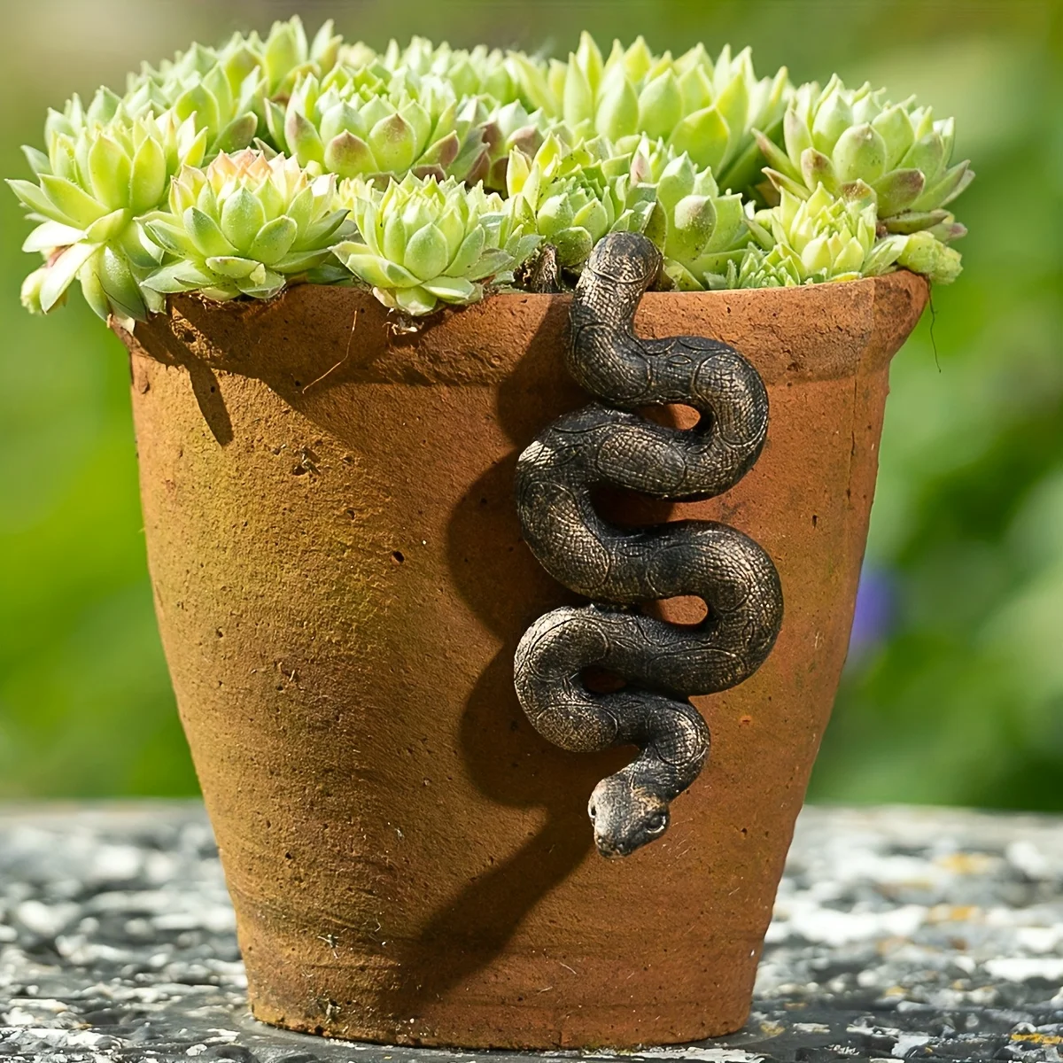 1 Stück Kopfüber-Schlange, Harz-Skulptur Gartendekoration, Outdoor-Harz-Statue, geeignet für den Garten - Keine Batterien erforderlich, ein Sammlerstück für Reptilienliebhaber – Detail 4