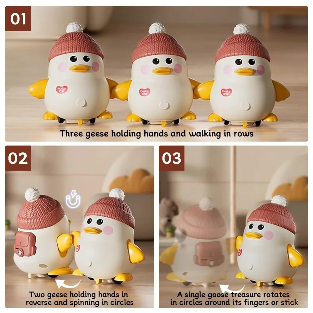 Cute ABS Duck Family Light Up Tummy Swinging Crawling Music Goose Crawling view 4