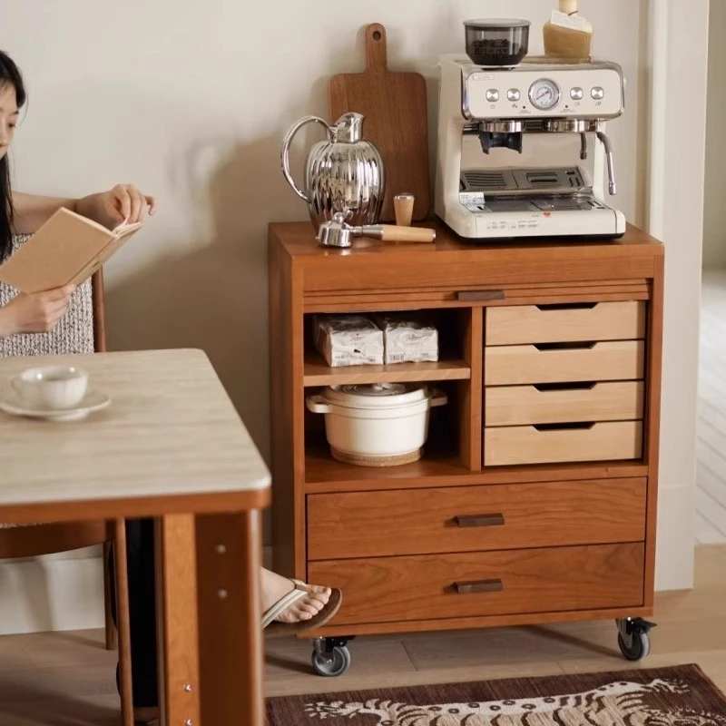 

Roller shutter cabinet, bedroom storage locker, cherry wood living room chest, side cabinet with drawers