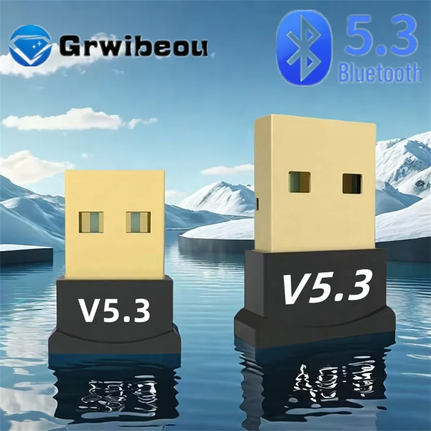 USB Bluetooth 5.3 アダプタワイヤレス Bluetooth 5.1 ドングルアダプタ PC ラップトップワイヤレススピーカーオーディオレシーバー USB トランスミッタ