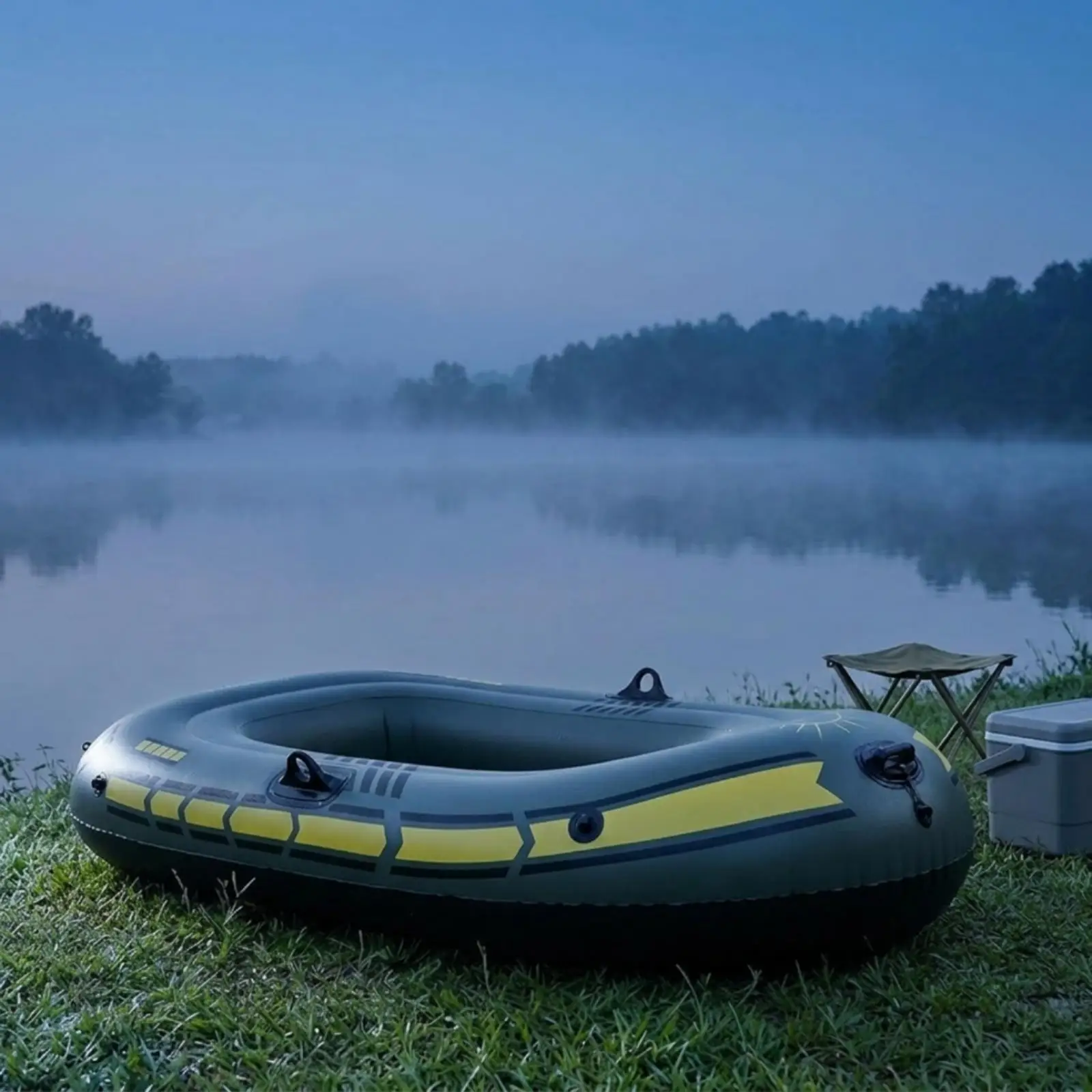 PVC Inflatable Fishing Boat Thickened Foldable Raft Floating Tube for Calm Water Adventures