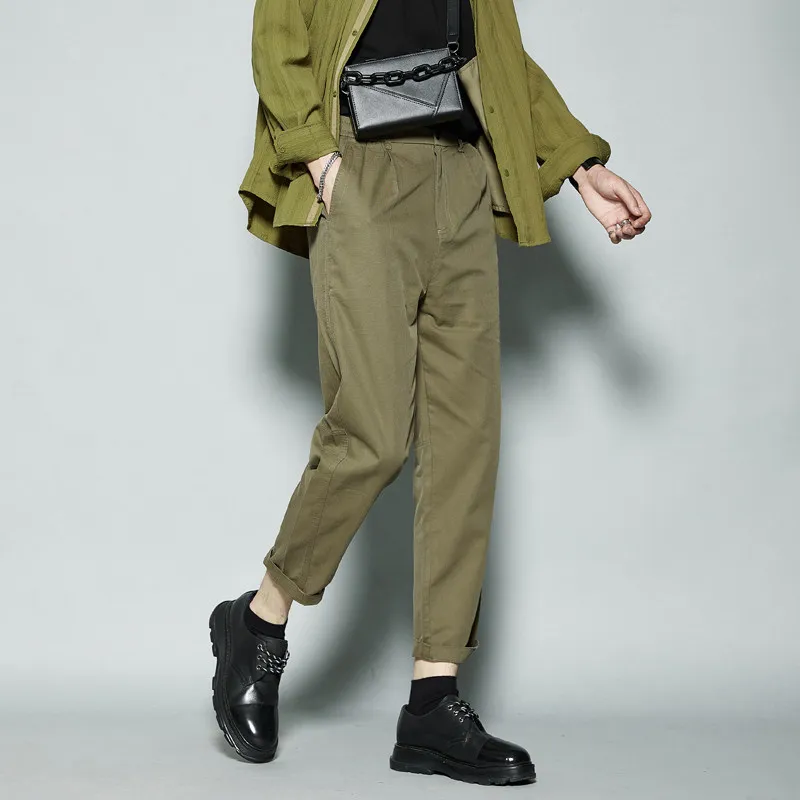 High Quality Blended All-Match Simple Light Straight-Leg Workwear Casual Pants British Cropped Tapered Pants