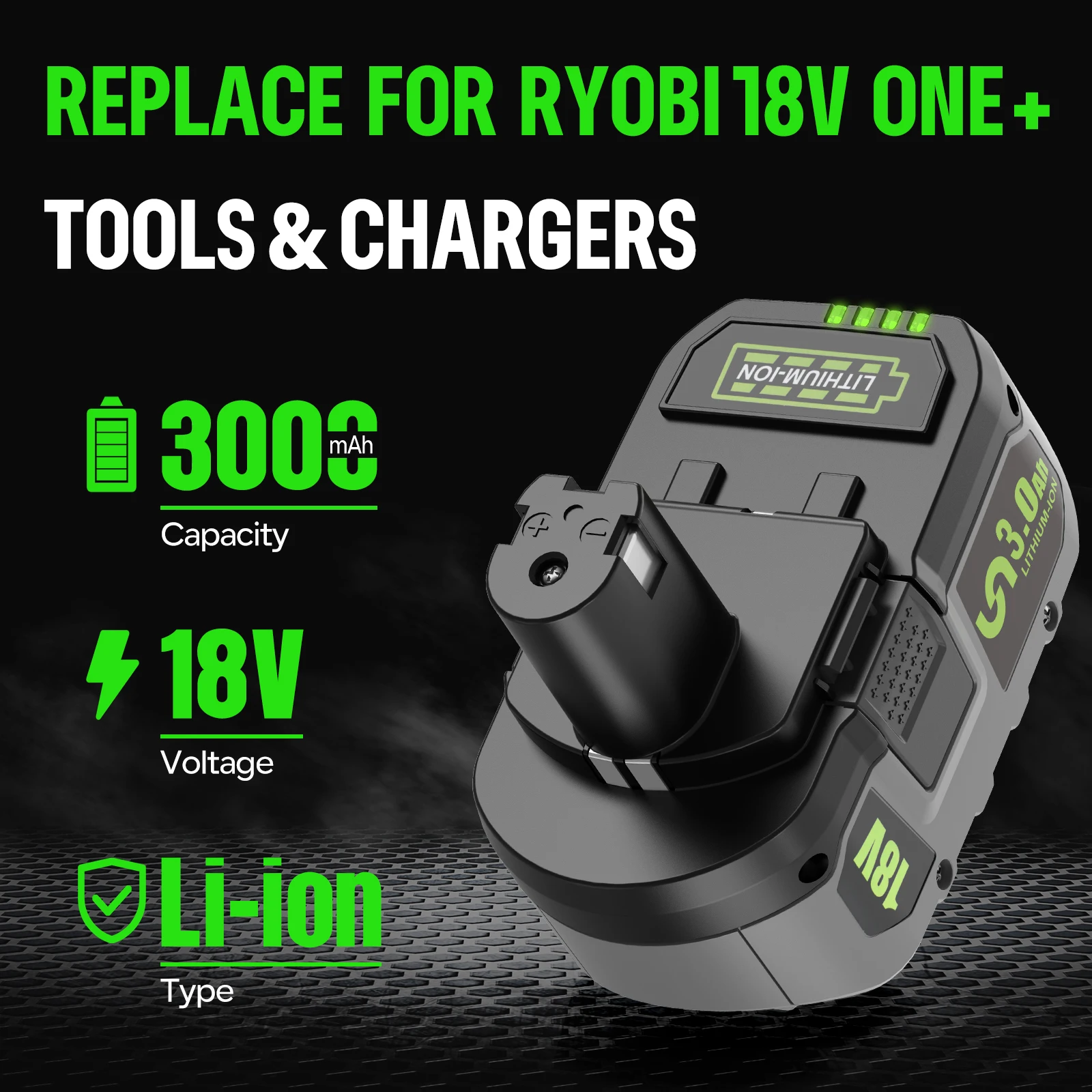 3/5/7Ah For RYOBI P108 18V Battery Lithium-Ion Power Tools Ryobi P108 P107 P105 P104 P103 P102 18V Battery Tool Replacement