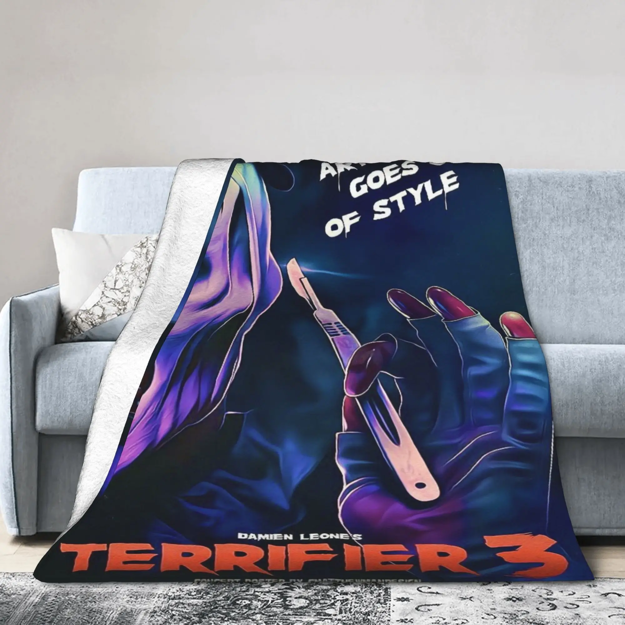 Terrifier 3 Accessories Blanket Lightweight Thin Fleece  Throw Blankets Relax Quilt